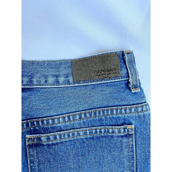 Carmar Y2K Rigid Denim Jean Zip Mini Skirt Size 27 90s Retro Grunge Medium Wash - Picture 7 of 9